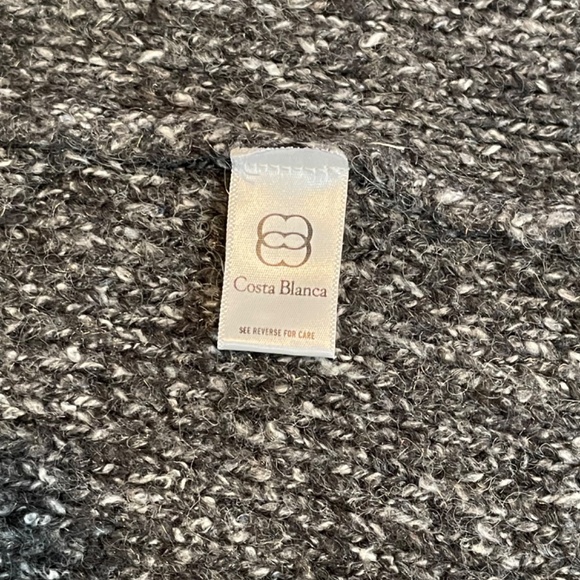 Costa Blanca Sleeveless Cowl Neck Sweater Stripe Pattern Grey and Beige Size S/P - Picture 4 of 6